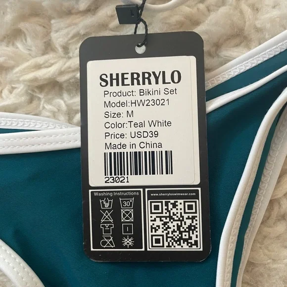 Sexy Thong Bikini Set with Gold Accents - Picture 9 of 16